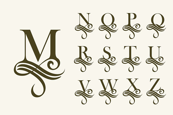 26 Capital letters for monograms in Logo Templates - product preview 3