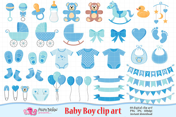 Baby Boy clipart in Objects - product preview 1