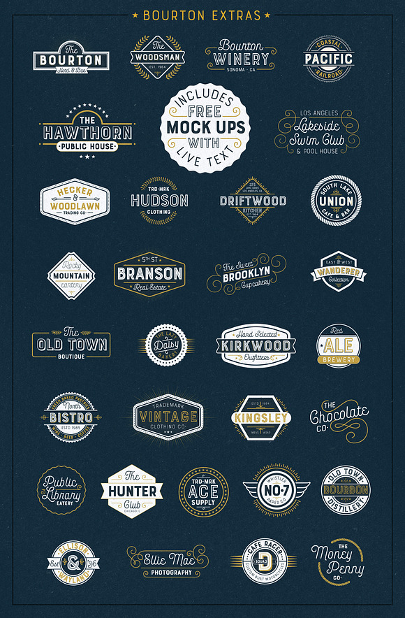 Bourton Typeface • 34 Fonts in Block Fonts - product preview 4