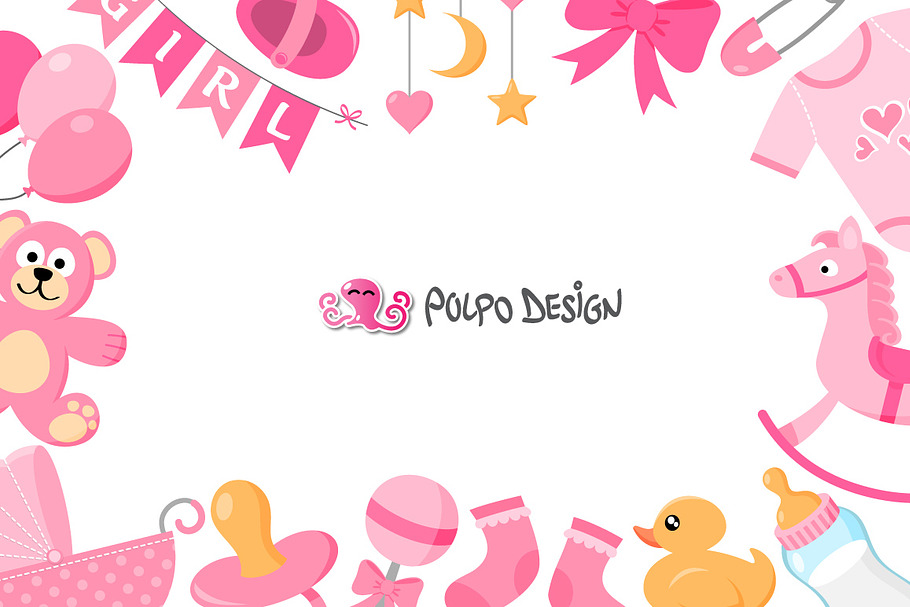 Baby Girl clipart in Objects - product preview 8