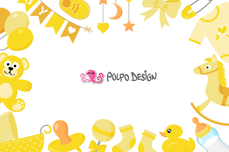Yellow Baby clipart in Objects - product preview 8