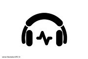 headphones icon vector