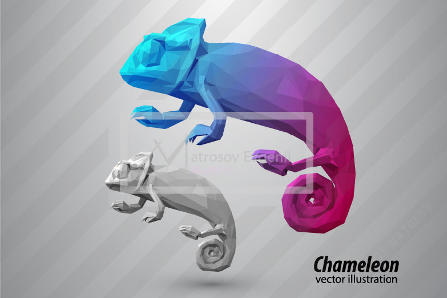 Chameleon from triangles. Color