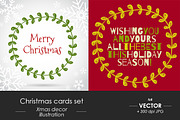 Merry Christmas cards set