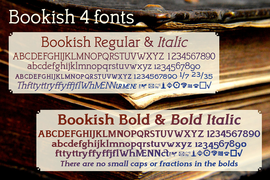 Bookish, a comfortable slab serif