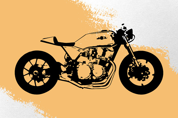 Vintage Motorcycle Silhouettes in Objects - product preview 1