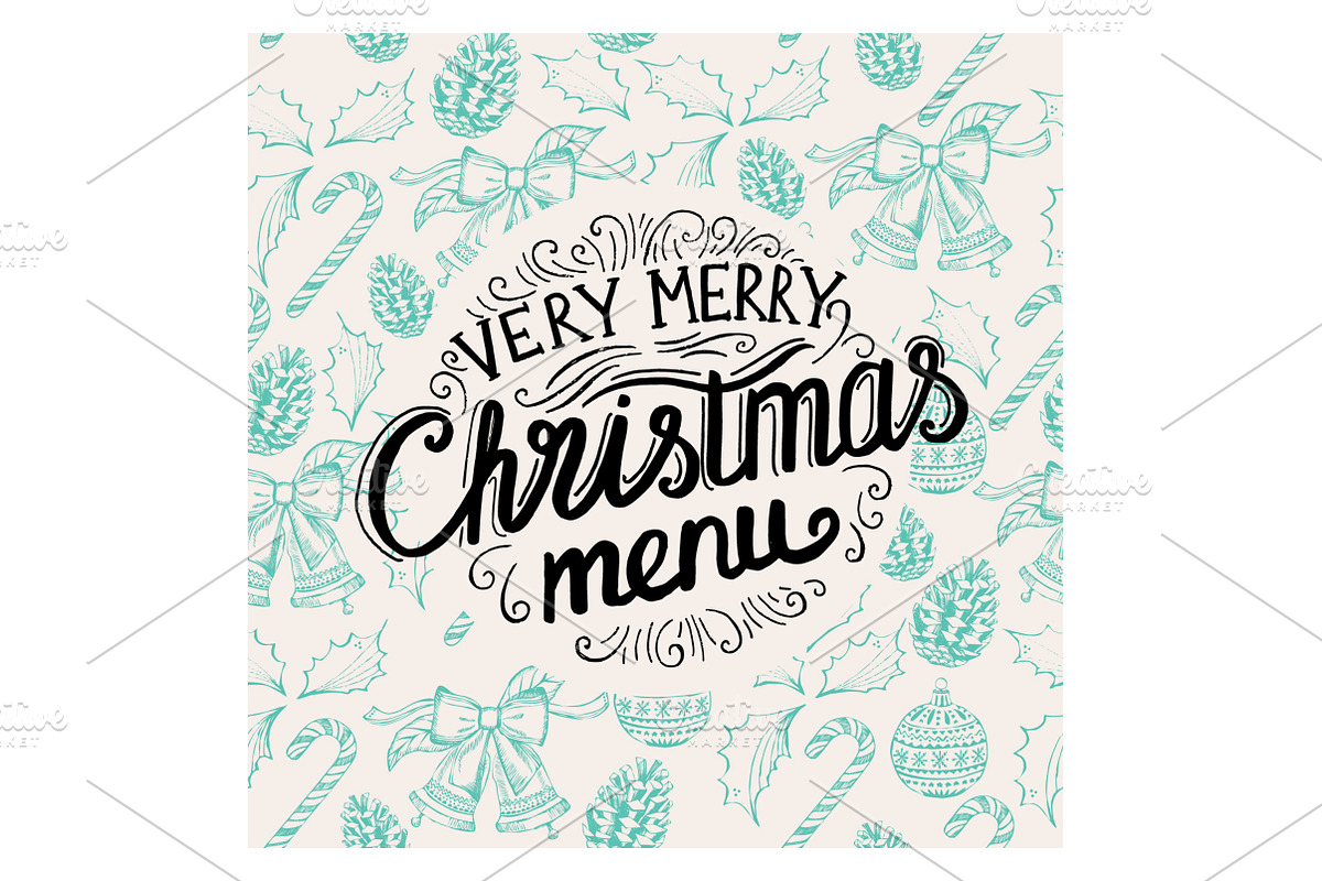 Christmas restaurant cover in Illustrations - product preview 8