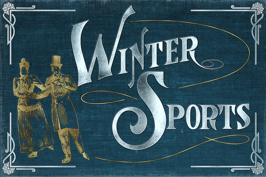 Vintage Winter Sports Illustrations in Illustrations - product preview 8