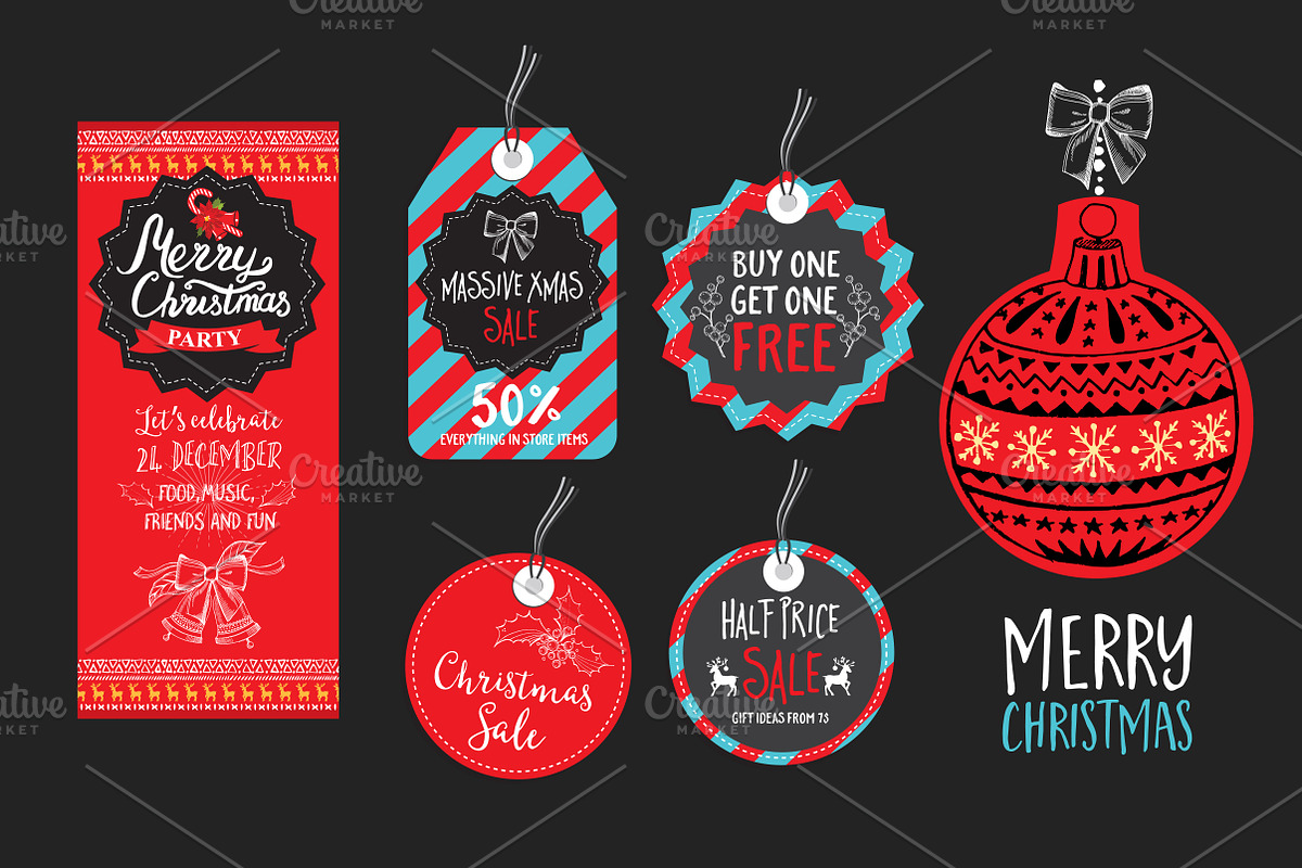 Holiday sale tags in Illustrations - product preview 8