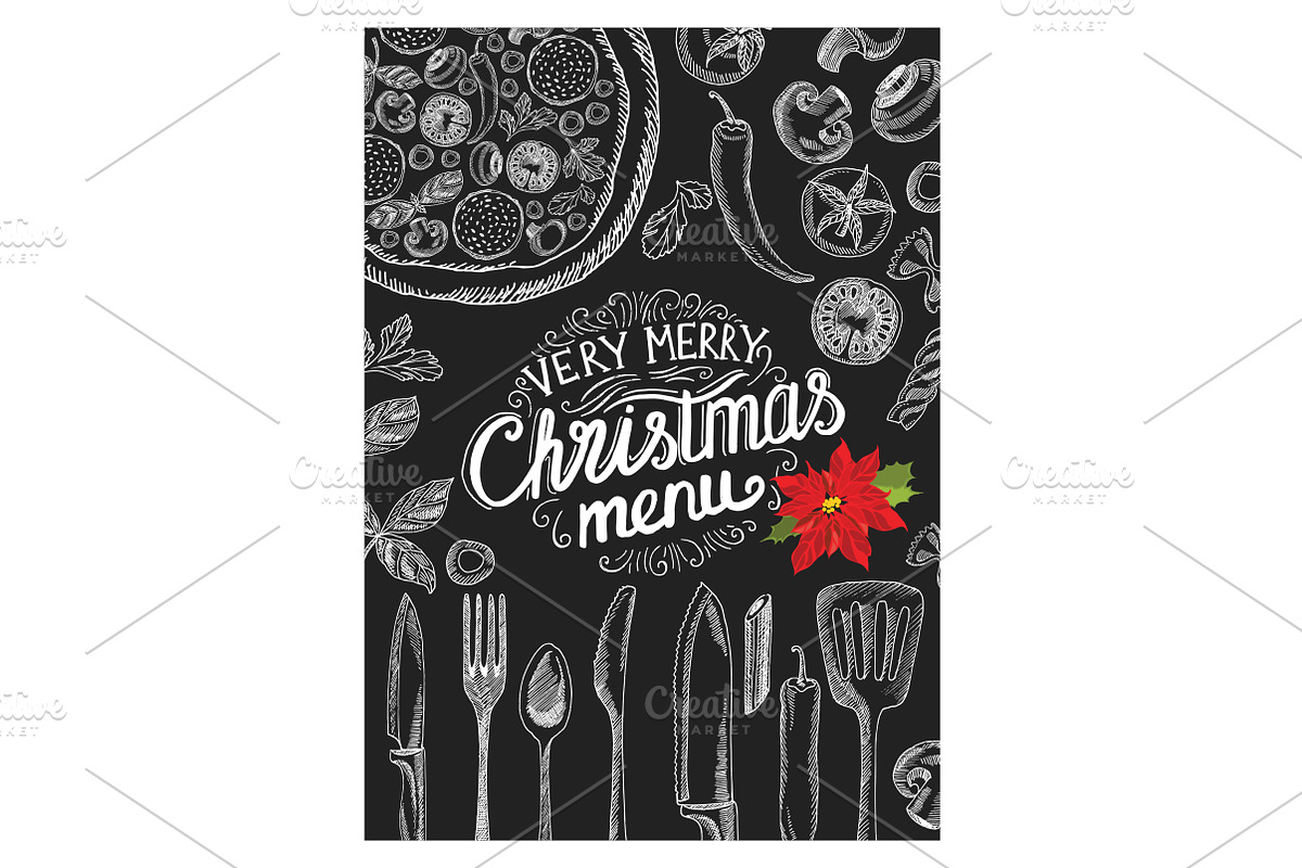 Christmas restaurant brochure in Illustrations - product preview 8
