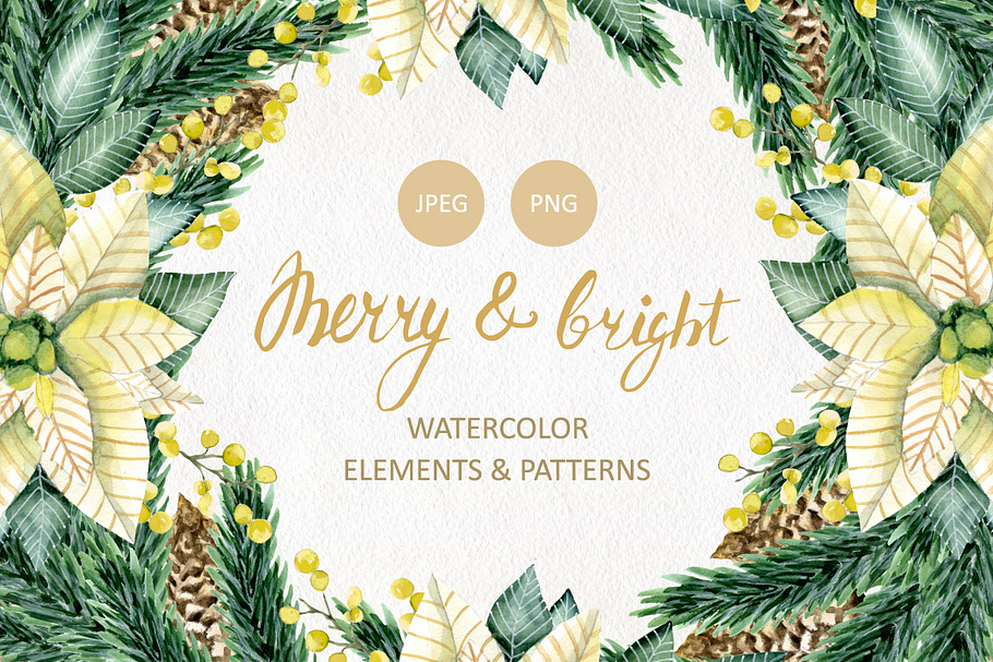 Watercolor Christmas set in Objects - product preview 8