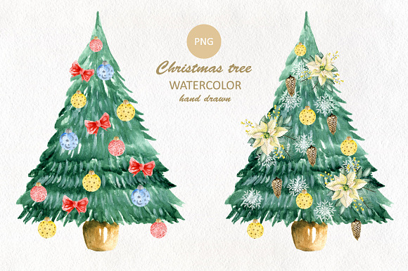 Watercolor Christmas set in Objects - product preview 4