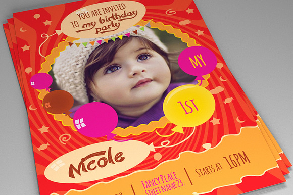 Kids Birthday Invitation PSD vol. 2 in Card Templates - product preview 1