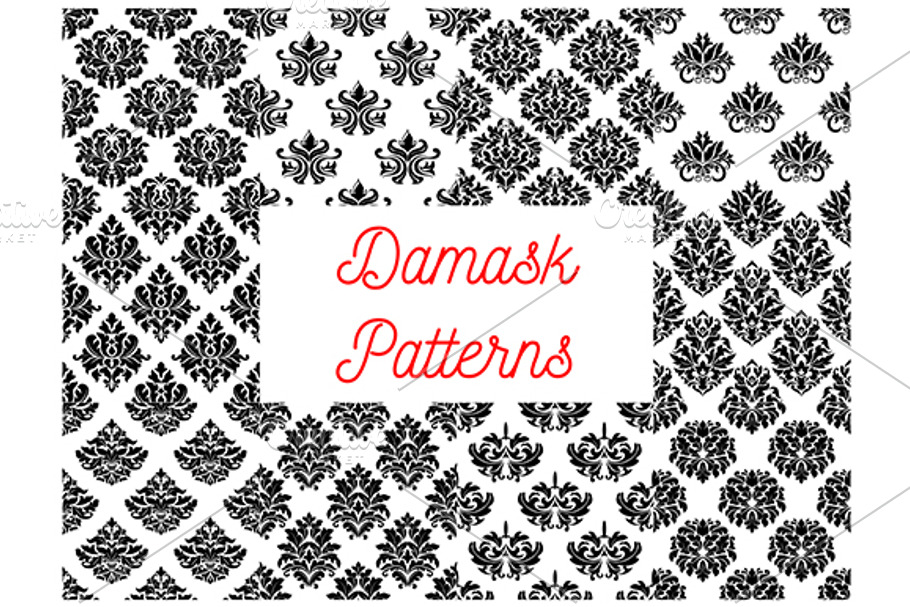 Damask seamless decorative patterns in Patterns - product preview 8