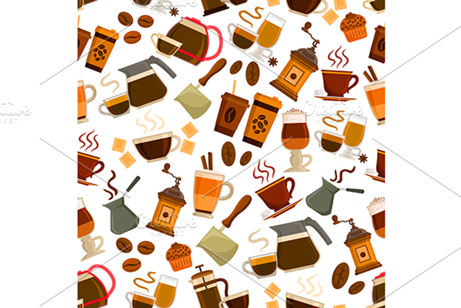 Coffee drinks pattern in Patterns - product preview 8