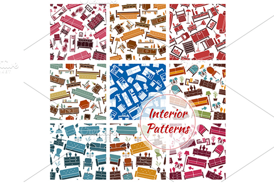 Interior furniture patterns in Patterns - product preview 8