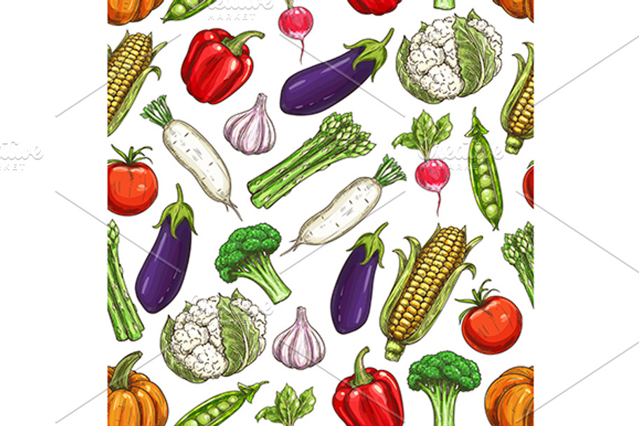 Vegetables pattern in Patterns - product preview 8