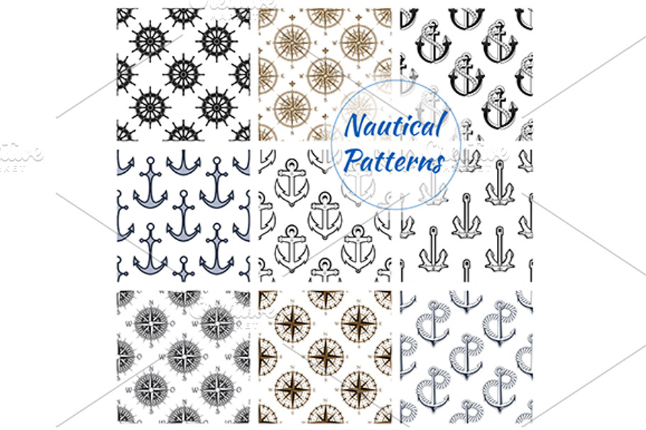 Nautical patterns set in Patterns - product preview 8