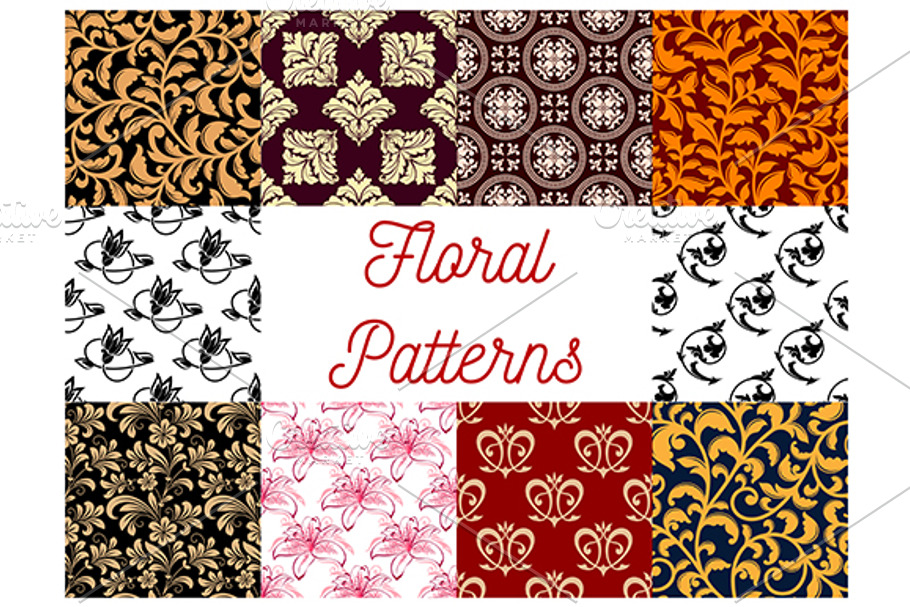 Floral stylized ornate patterns in Patterns - product preview 8