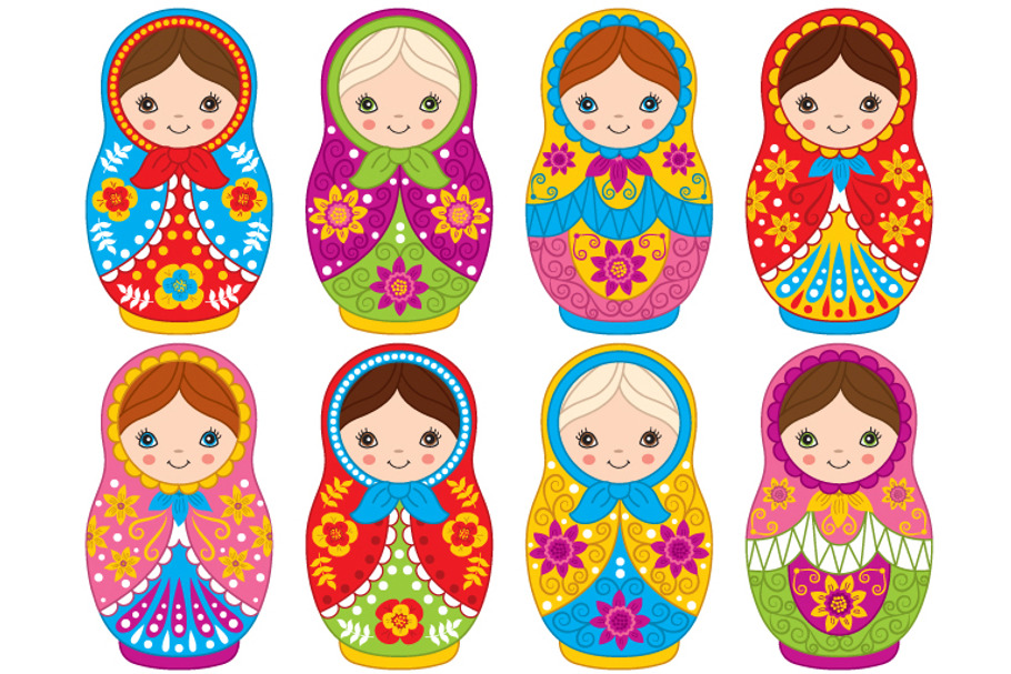 Vector Matryoshka Set in Illustrations - product preview 8