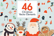 46 Christmas Elements & 3 Patterns