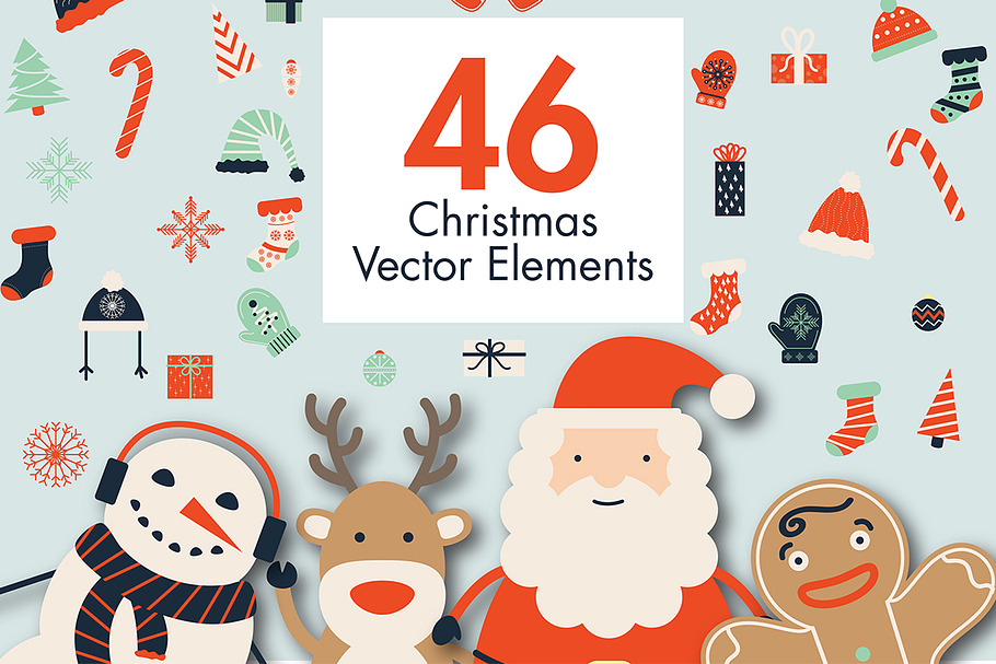 46 Christmas Elements & 3 Patterns in Illustrations - product preview 8