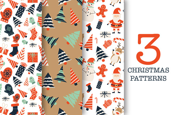46 Christmas Elements & 3 Patterns in Illustrations - product preview 3