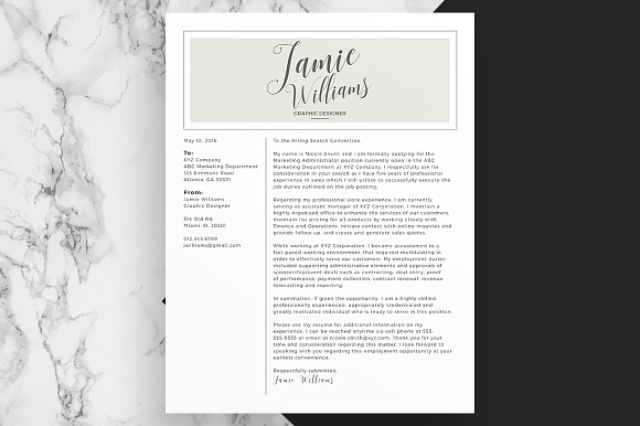 Minimalistic Cover Letter and Resume in Letter Templates - product preview 1