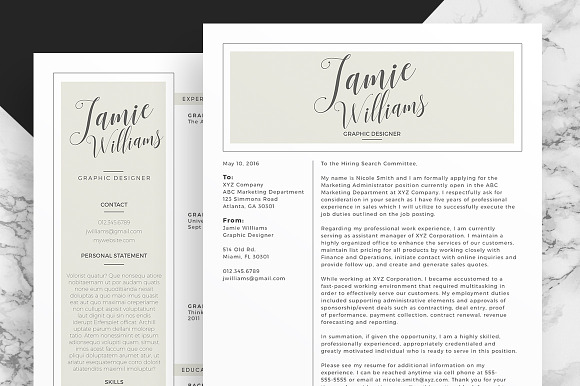 Minimalistic Cover Letter and Resume in Letter Templates - product preview 2