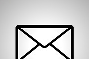 Simple black icon of envelope