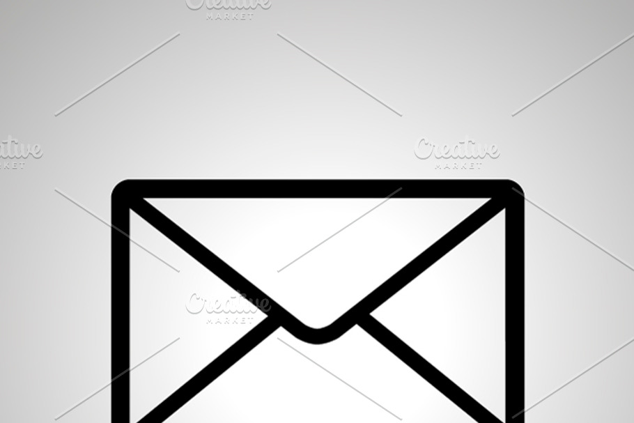 Simple black icon of envelope in Graphics - product preview 8