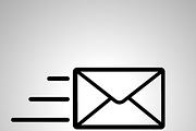 Simple black icon of send letter