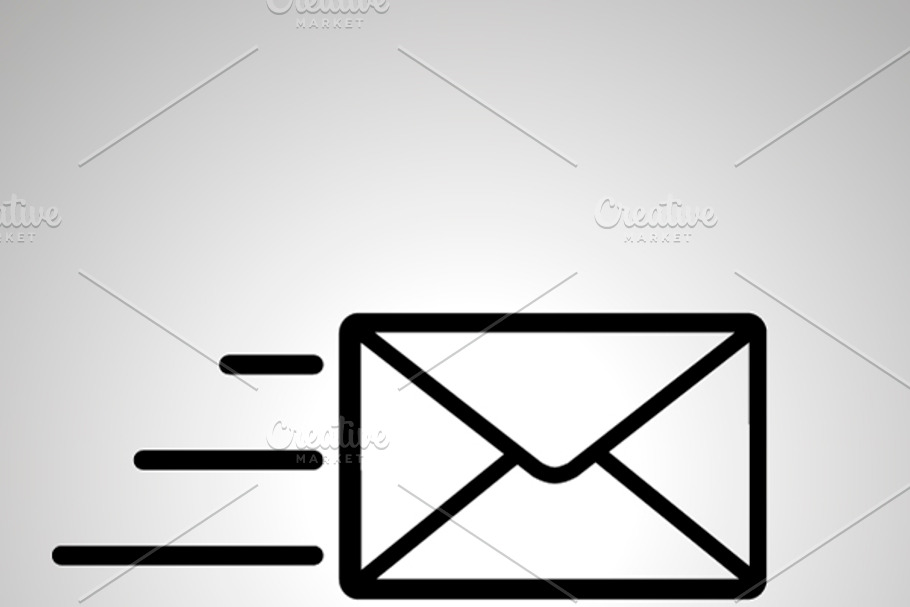 Simple black icon of send letter in Graphics - product preview 8
