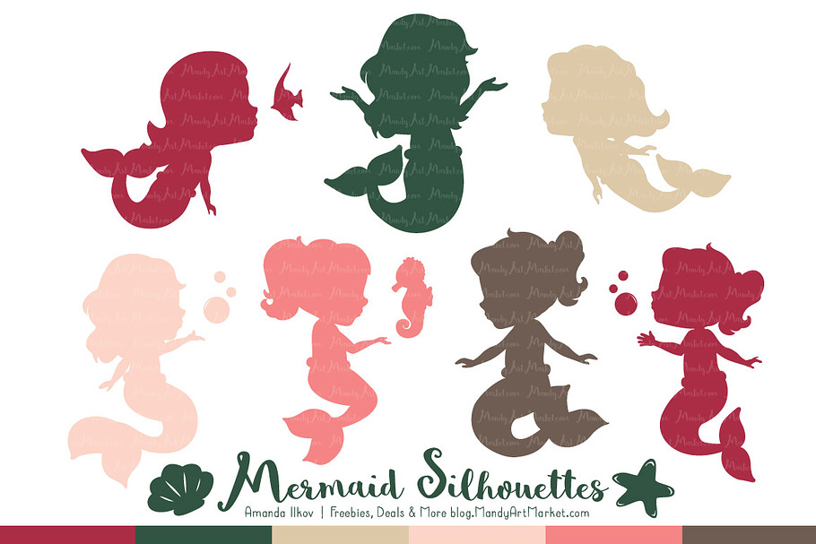 Mermaid Silhouettes in Rose Garden