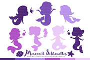 Shades of Purple Mermaid Clipart