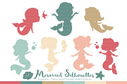 Soft Christmas Mermaid Clipart