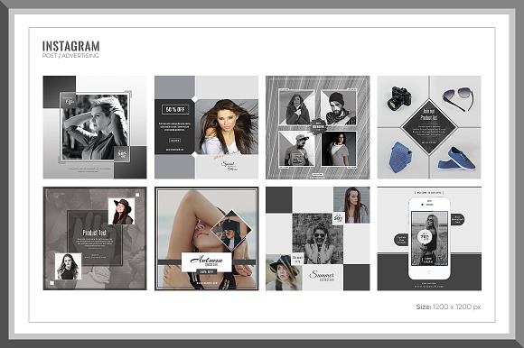 Gray Fashion Social Media Pack in Social Media Templates - product preview 2