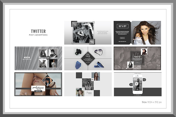 Gray Fashion Social Media Pack in Social Media Templates - product preview 4