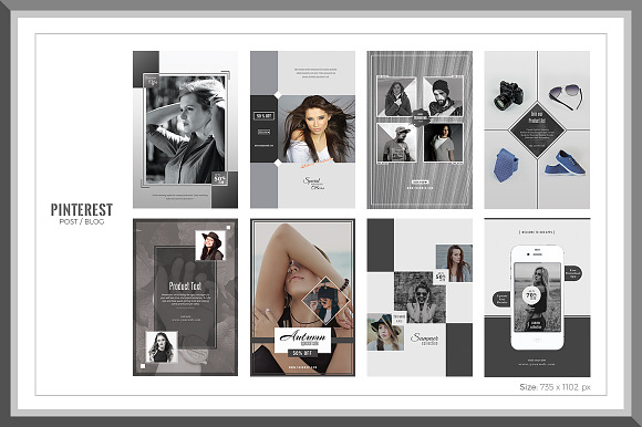 Gray Fashion Social Media Pack in Social Media Templates - product preview 5
