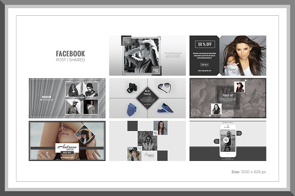 Gray Fashion Social Media Pack in Social Media Templates - product preview 7