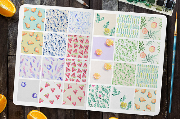 Watercolor Fruity Pack in Patterns - product preview 2
