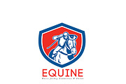 Equine Horse Jockey Union Logo