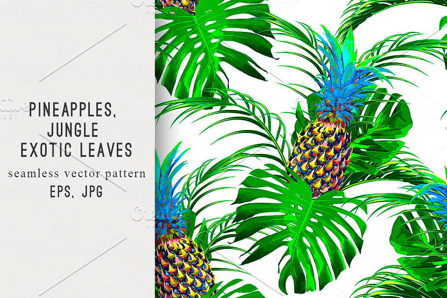 Pineapples,exotic leaves pattern in Patterns - product preview 8