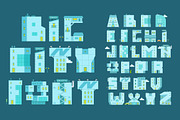 Alphabet set letters-buildings