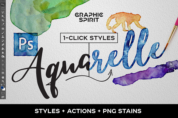 Combo: WATERCOLOR Lab Ai+Ps in Photoshop Layer Styles - product preview 5