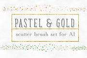 Pastel Gold Confetti Scatter Brushes