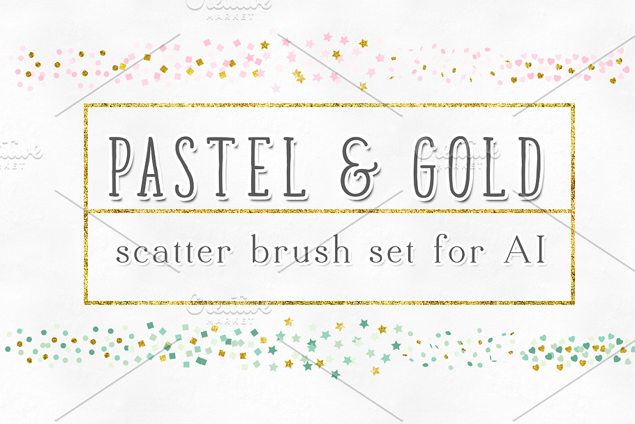 Pastel Gold Confetti Scatter Brushes in Photoshop Brushes - product preview 8