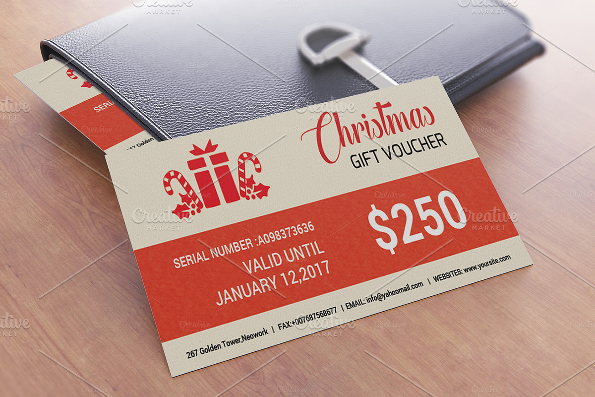 Christmas Gift Voucher template-V03 in Stationery Templates - product preview 8
