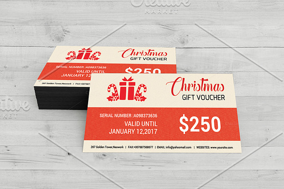 Christmas Gift Voucher template-V03 in Stationery Templates - product preview 1