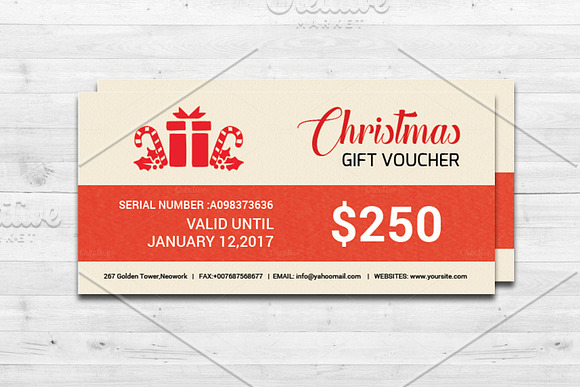 Christmas Gift Voucher template-V03 in Stationery Templates - product preview 2